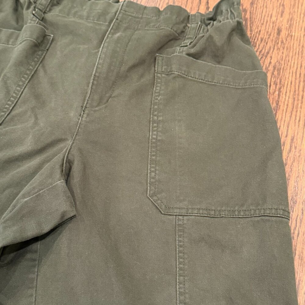 LOFT Green Cotton Utility Pants Crop Ankle Size 12 - Picture 4 of 12